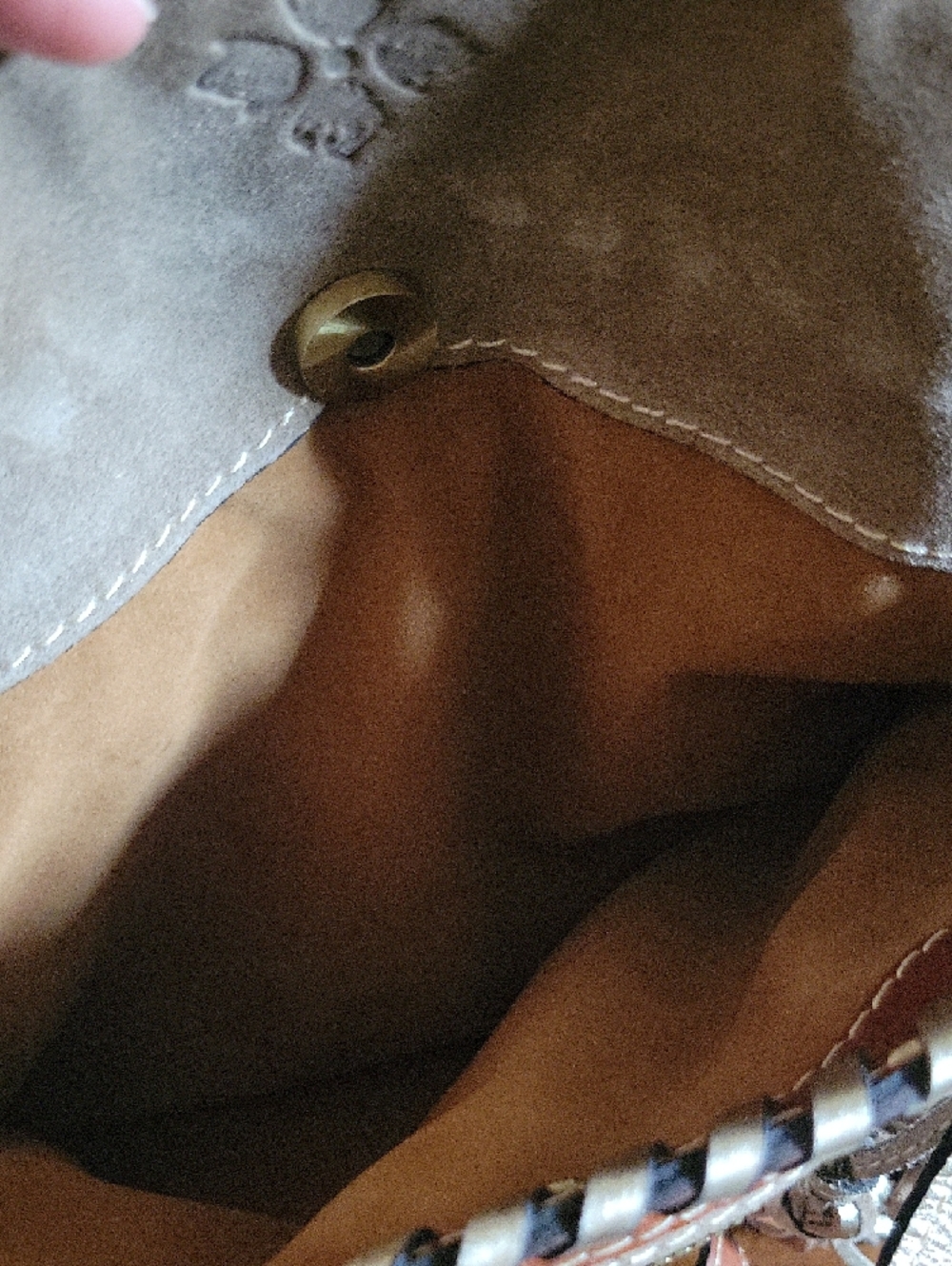 Patricia Nash Metallic Dip Dye Poppy Leather Tote Tan/Gold - Picture 10 of 16